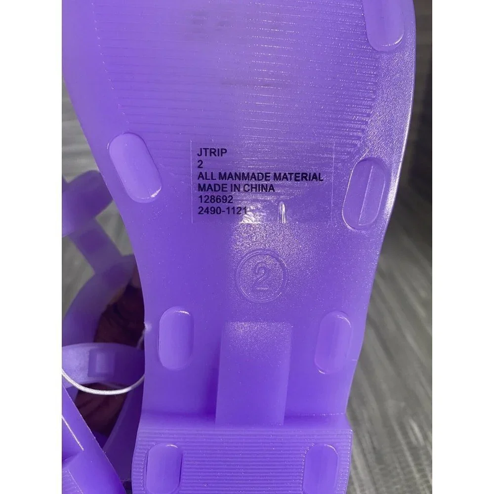 Steve Madden Girls‎ Travel-J Studded Flat Jelly Sandals Purple Size 2